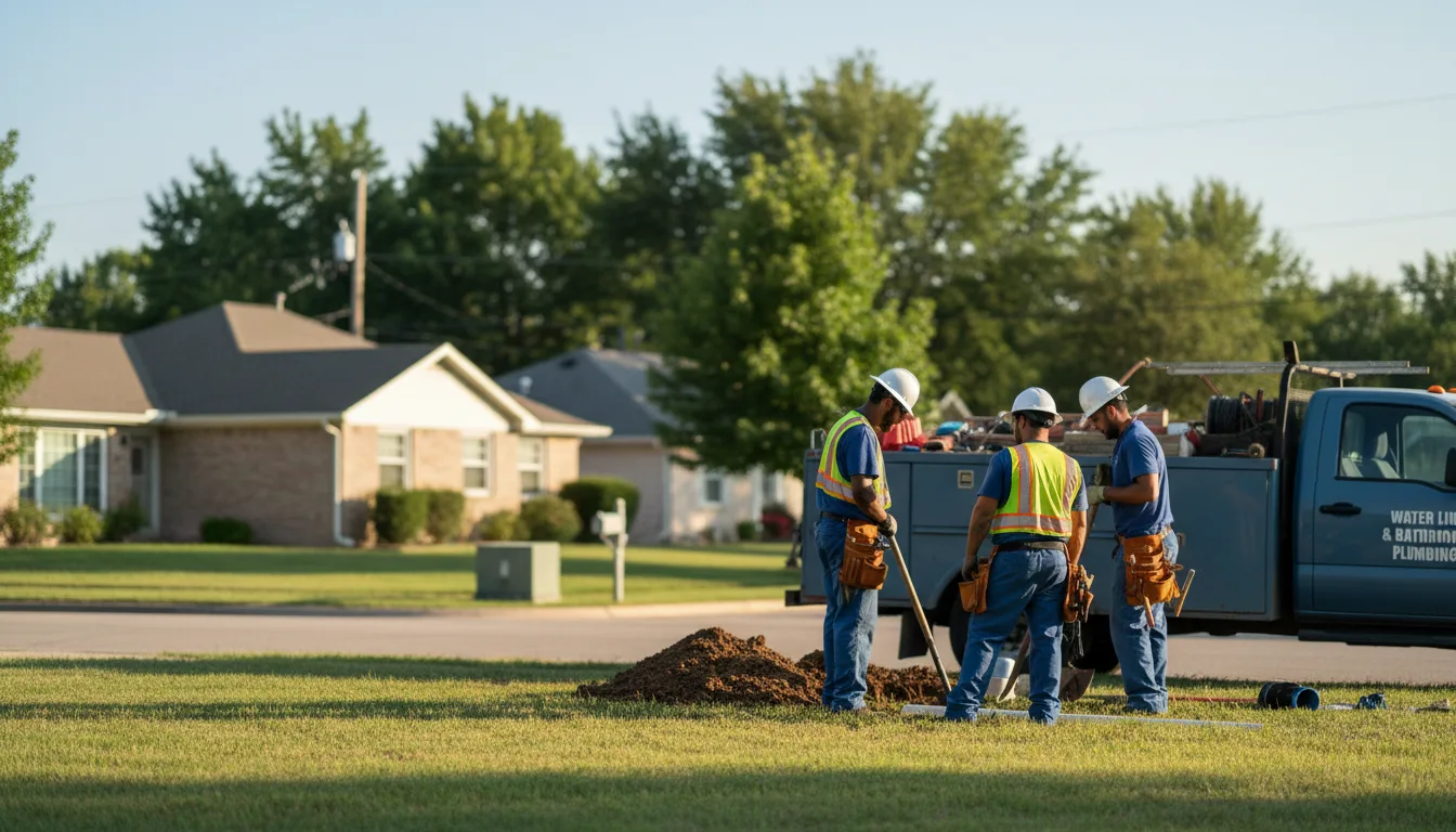 Residential water line and bathroom plumbing service in Aledo, TX